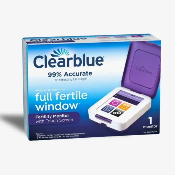 Clearblue digitalni monitor plodnosti za boljše razumevanje svojega cikla spremlja estrogen in LH ter prepozna plodne dni v ciklusu. Zaslon na dotik, shranjevanje podatkov ciklov in jasen dnevni prikaz plodnosti. Deluje le skupaj s testnimi paličicami.