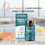 Valens Omega-3 Forte, visoka koncentracija EPK/DHK (700 mg) in IFOS certifikat za popolno čistost.