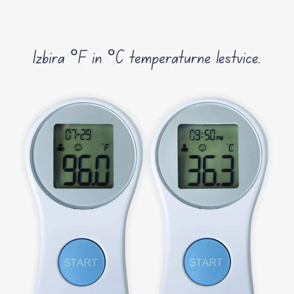 Femometer DET-306 je brezkontaktni infrardeči termometer z meritvijo v 1 sekundi, natančnostjo ±0,2 °C, tribarvnim opozorilom in medicinskim certifikatom CE 0197.