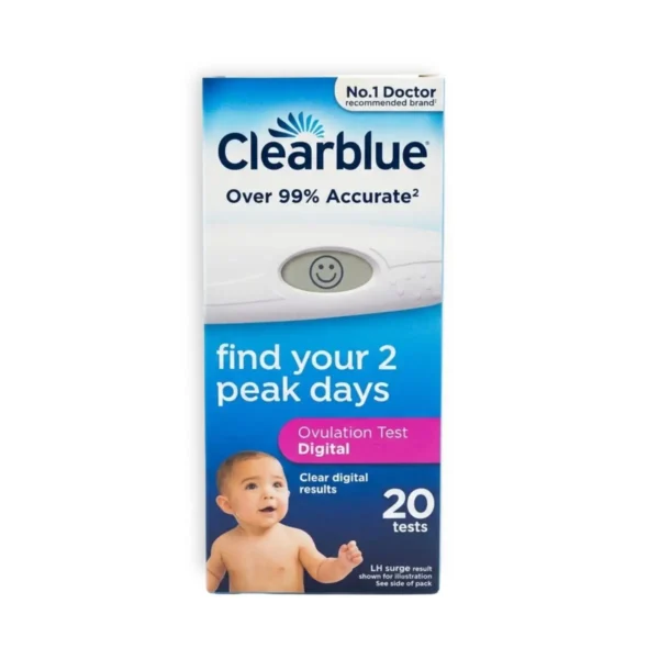 Digitalni ovulacijski test Clearblue Digital bo zaznal tvoja 2 najbolj plodna dneva. Je enostaven za uporabo in pokaže jasne rezultate z 99% natančnostjo.