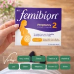 Femibion 2 za nosečnost od 13. tedna vsebuje folate (Metafolin®) in 200 mg DHK, ki pomaga pri normalnem razvoju možganov in oči pri plodu.