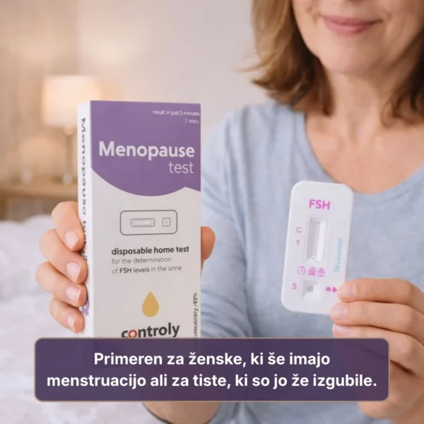 Hiter, kakovosten in zanesljiv test menopavze, ki temelji na povišani ravni hormona FSH (folikel stimulirajoči hormon) v urinu ženske v perimenopavzi.