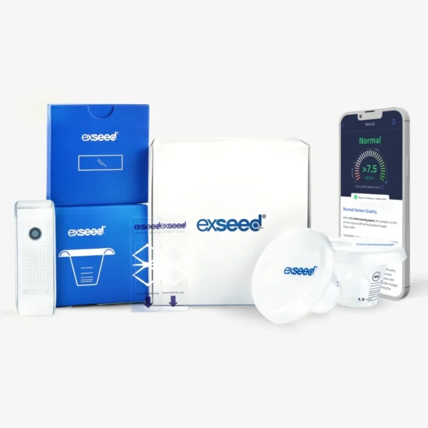 ExSeed test moške plodnosti analizira spermo in pomaga razumeti možnosti za zanositev.