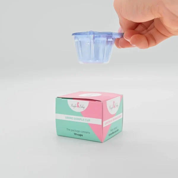 Lonček za zbiranje urina MaybeBaby – ergonomski, higienski, za enkratno uporabo. Idealen za test nosečnosti, ovulacijski test in pH test. 10 kom v paketu.