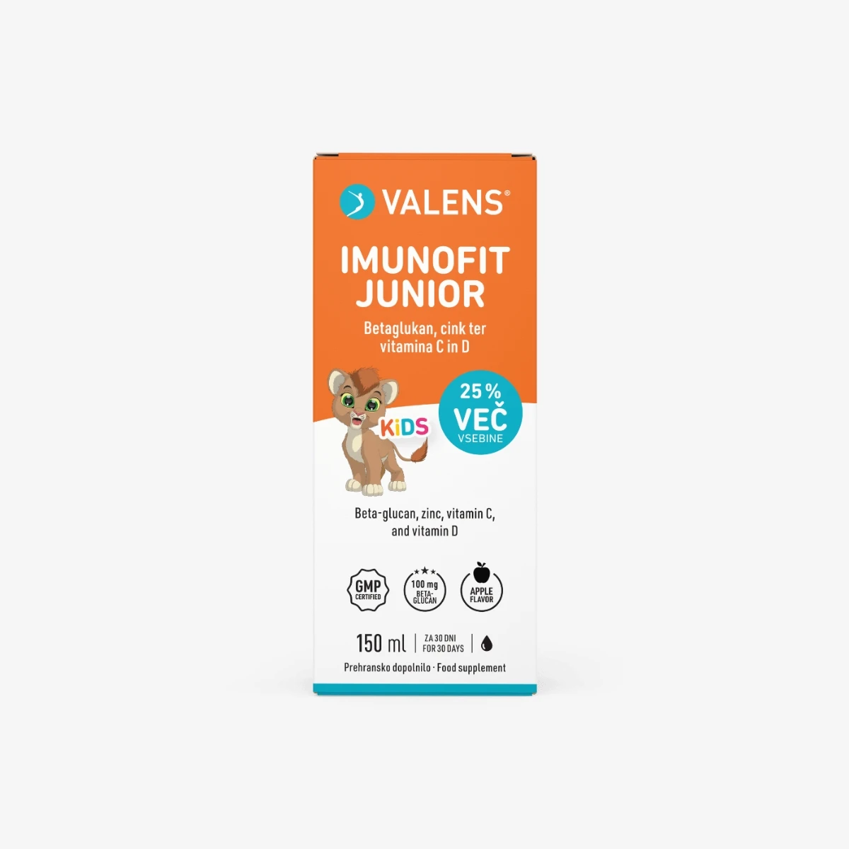 Valens Imunofit Junior je prehransko dopolnilo v obliki tekočine, ki je namenjeno krepitvi imunskega sistema najmlajših članov družine.